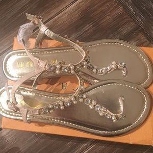 Gold strappy sandles